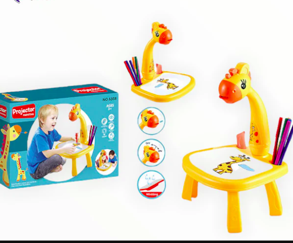 Drawing Projector Table Set for Kids Girls Include Unicorn Art Supplies, Pink Doodle Sketcher Table Kit Toddler Tracing and Painting Projection